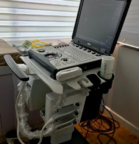 Fig 5. A portable point-of-care ultrasound unit with linear probes.